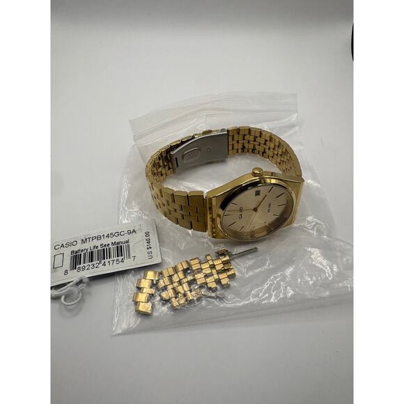 Casio Mtp-B145Gc-9A Men Watch Gold-Tone Champagne Dial Date Jubilee Gold main image 5